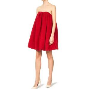 INTERIOR Augie RED Strapless Cashmere Balloon Mini DRESS size US 8